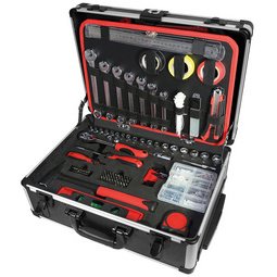 Toolbox, 211 pieces, in aluminum case