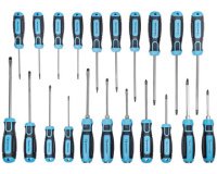 Schroevendraaierset, 21 delen, zwart/blauw
