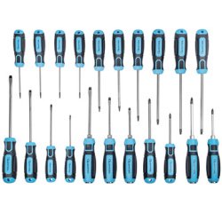 Schroevendraaierset, 21 delen, zwart/blauw
