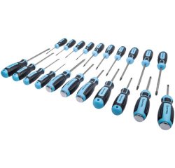 Jeu de tournevis, 21 pièces, noir/bleu