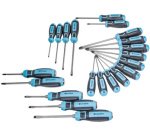 Jeu de tournevis, 21 pièces, noir/bleu