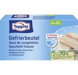 Sachet de congélation, 20 x 6 litres, 290 x 410 mm