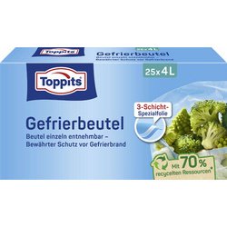 Diepvrieszakjes, 25 x 4 liter, 250 x 340 mm