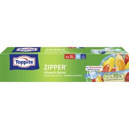 Sachet multi-usage avec zip, 18 x 3 litres