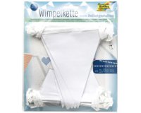 Guirlande de fanions 'Basic', longueur: 3,80 m, blanc