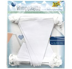 Guirlande de fanions 'Basic', longueur: 3,80 m, blanc