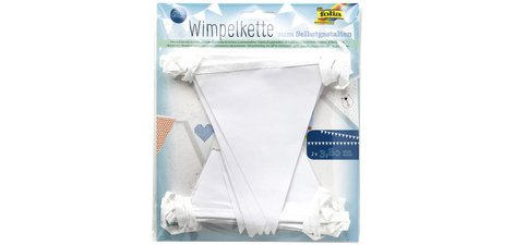 Guirlande de fanions 'Basic', longueur: 3,80 m, blanc