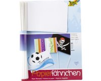 Drapeau en papier, A5, longueur tige: 400 mm, blanc