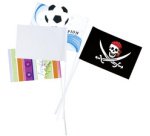 Drapeau en papier, A5, longueur tige: 400 mm, blanc