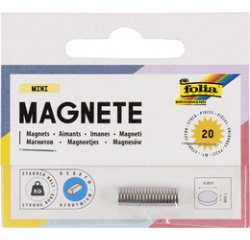 Mini-aimant néodyme, diamètre: 6 mm x (H)1 mm, argent