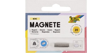 Mini-aimant néodyme, diamètre: 6 mm x (H)1 mm, argent