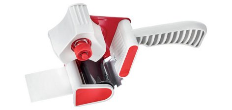 Dévidoir manuel pour ruban adhésif, blanc/rouge