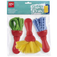 APLI Kids Set de pinceaux Maxi PAINT & FUN, set de 3