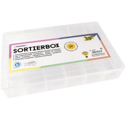 Boîte de rangement, PP, 17 compartiments, transparent