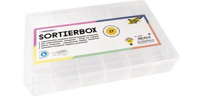 Boîte de rangement, PP, 17 compartiments, transparent
