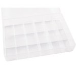 Boîte de rangement, PP, 17 compartiments, transparent