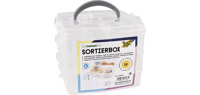 Boîte de rangement, 3 niveaux, en PP, transparent