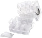 Boîte de rangement, 3 niveaux, en PP, transparent