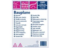 Bau-Abdeckplane aus LDPE, 40 Mikron, 4x5m, durchscheinend