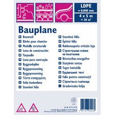 Bouwzeil LDPE, 40 micron, 4x5m, transparant