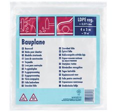 Bâche de chantier LDPE, 75 microns, 4 x 5m, noir