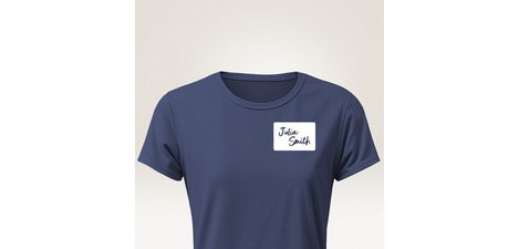 Étiquette de nom, 80x54 mm, enlevable, blanc
