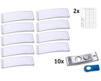 Badge, 68 x 22 mm, set de 10, argent