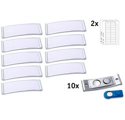 Badge, 68 x 22 mm, set de 5, argent