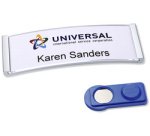 Badge, 68 x 22 mm, set de 20, argent