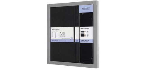 MOLESKINE Skizzen-Set, Notizbuch L/A5 + 5 Zeichens tuftifte