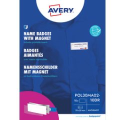 Badge, 70 x 30 mm, set de 10, anthracite