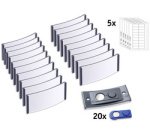 Badge, 70 x 30 mm, set de 5, anthracite