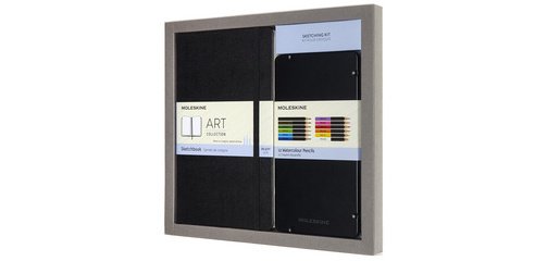 MOLESKINE Kit croquis aquarelle, carnet L/A5 + 12 crayons