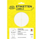 Étiquette de nom, 80x54 mm, enlevable, blanc