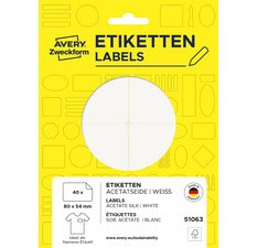 Naametiket, 76 x 19 mm, afneembaar, wit