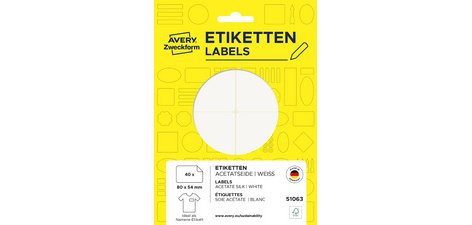 Étiquette de nom, 80x54 mm, enlevable, blanc