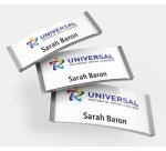 Badge, 70 x 30 mm, set de 10, argent