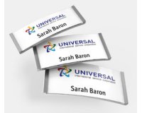 Badge, 70 x 30 mm, set de 10, argent