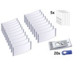 Badge, 70 x 30 mm, set de 10, argent