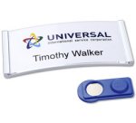 Badge, 70 x 30 mm, set de 10, argent