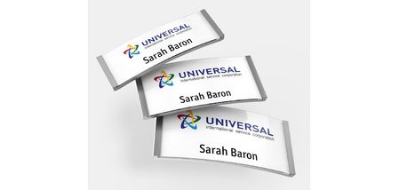 Porte-nom, 80 x 34 mm, set de 10, argent