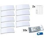 Porte-nom, 80 x 34 mm, set de 10, argent