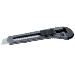 Cutter, plastique, lame: 18 mm, gris