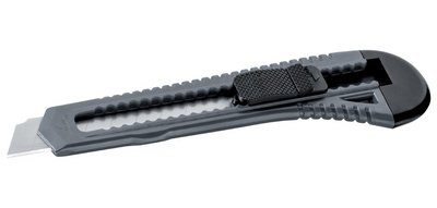 Cutter, plastique, lame: 18 mm, gris