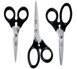Set de ciseaux, 3 pièces, rond, noir