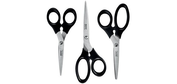 Set de ciseaux, 3 pièces, rond, noir