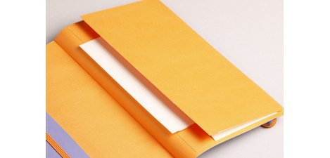 Rhodiarama carnet souple 19x25 cm 160 pages ligné papier ivoire 90g fermeture élastique - Noir