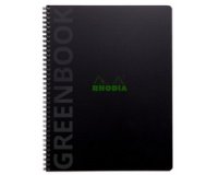 Rhodiactive Greenbook ligné, A4+, perf.4 trous, papier recyclé 90g FSC® - Noir