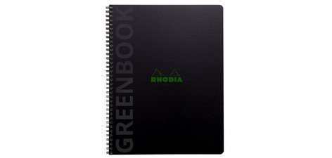 Rhodiactive Greenbook ligné, A4+, perf.4 trous, papier recyclé 90g FSC® - Noir