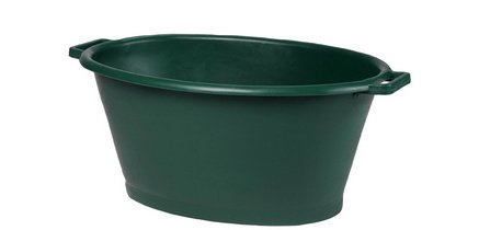 Bassine ovale, 70 litres, plastique, vert